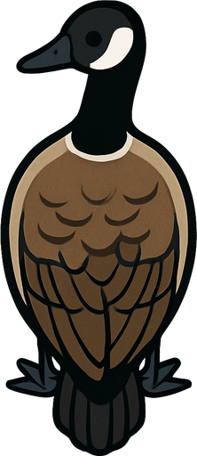 A normal Canada goose. Nothing special..
In-Game asset.  2d.  High contrast.  No shadows. Top down view