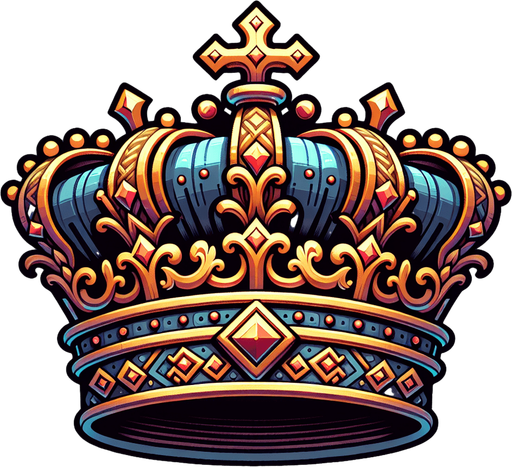 crown.
Single Game Texture.  In-Game asset.  2d.  Blank background.  High contrast.  No shadows
