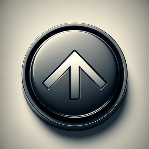 round button with a big "up" arrow icon and a small line under it.
UI