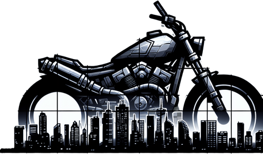 motosiklet.
Single Game Texture. In-Game asset. 2d. Blank background. High contrast. No shadows.