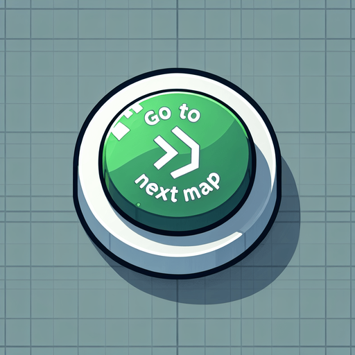 blue and green button with "GO TO THE NEXT MAP" text..
Single Game Texture. In-Game asset. 2d. Blank background. High contrast. No shadows.