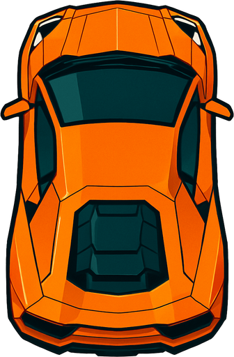 Kuş bakışı Lamborghini.
In-Game asset.  2d.  High contrast.  No shadows