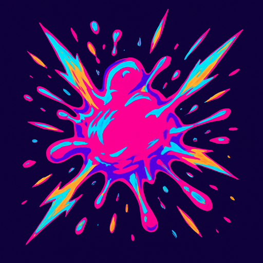 Gum asset to use it as effect of explosion gumbomb. cyberpunk + abstract style .
In-Game asset.  2d.  High contrast.  No shadows
