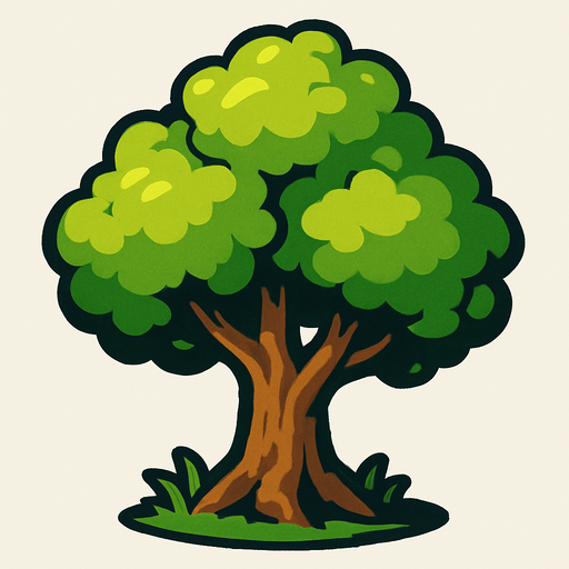 tree.
In-Game asset.  2d.  High contrast.  No shadows