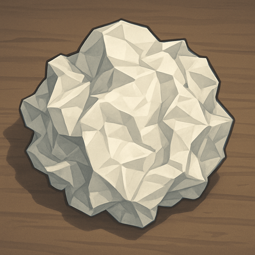 crumpled white paper.
In-Game asset.  2d