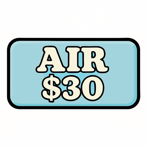 Make button very light blue and change test to say 'Air $30'