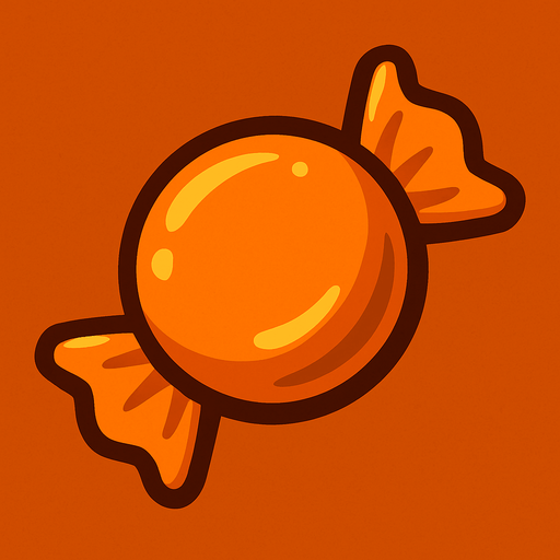 Orange candy.
In-Game asset.  2d.  High contrast.  No shadows