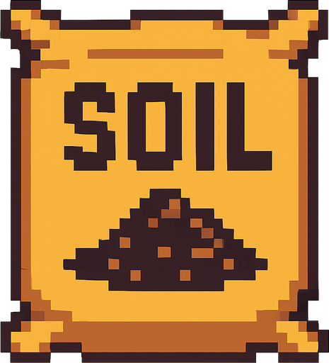 saco de tierra.
In-Game asset.  2d.  High contrast.  No shadows. pixelart