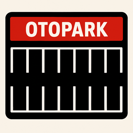 Otopark 8 slotlu.
In-Game asset.  2d.  High contrast.  No shadows