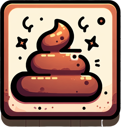 poop.
Single Game Texture. In-Game asset. 2d. Blank background. High contrast. No shadows.