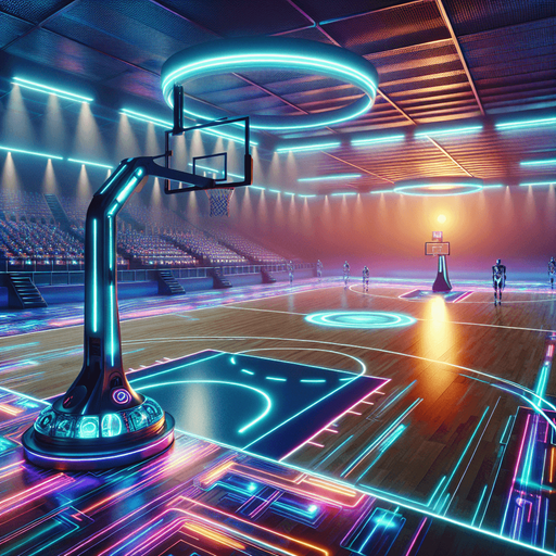 Kinda futuristic basketball court.
Background
