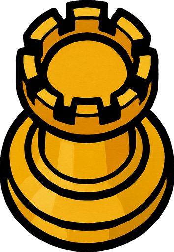 Chess rook view from above.
In-Game asset.  2d.  High contrast.  No shadows