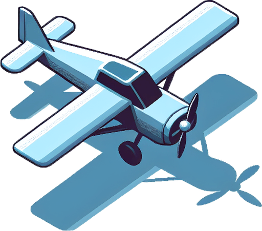 2d view of a small 
plane top view 
Without shadow 
Drone view.
Single Game Texture. In-Game asset. 2d. Blank background. High contrast. No shadows.