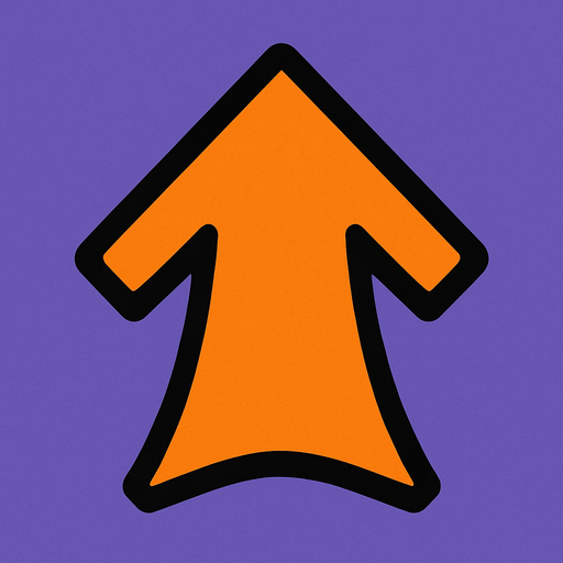 Up arrow.
In-Game asset.  2d.  High contrast.  No shadows