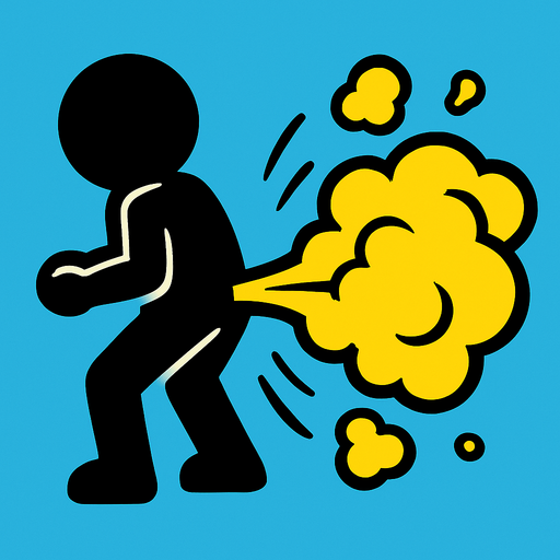 fart animation.
In-Game asset.  2d.  High contrast.  No shadows