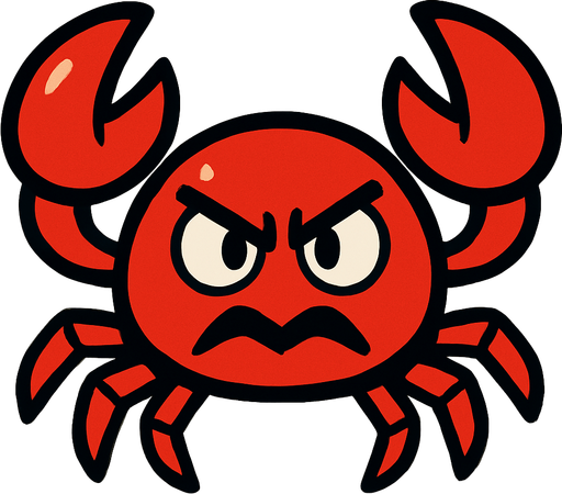 Red crab enemy.
In-Game asset.  2d.  High contrast.  No shadows