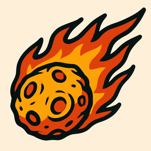 meteor.
In-Game asset.  2d.  High contrast.  No shadows