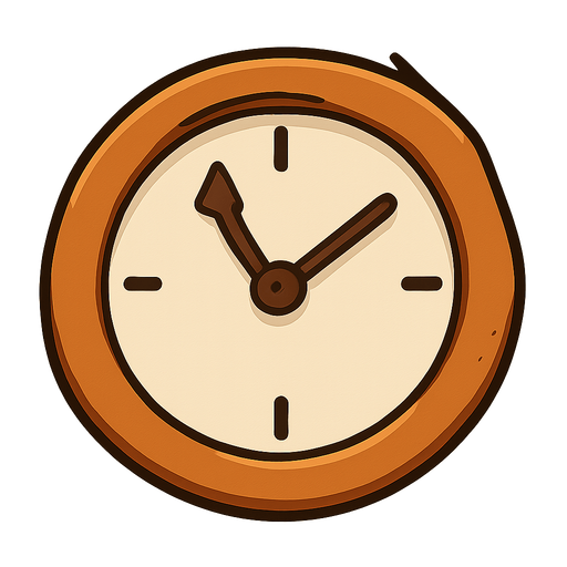 clock. No background. Transparent background. Blank background. No shadows. 2d. In-Game asset. flat