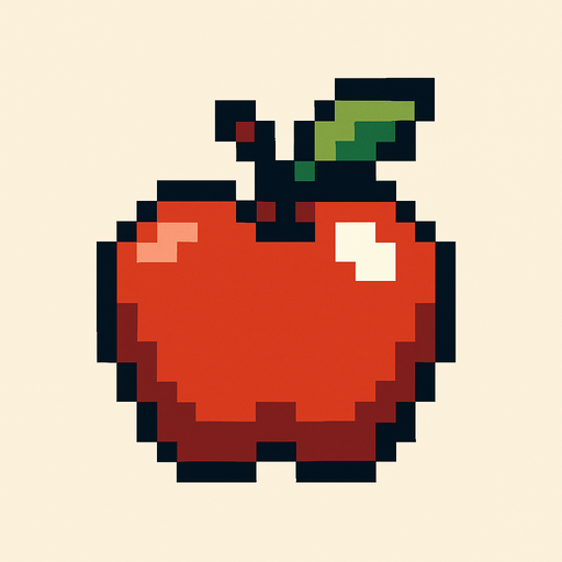Make me a apple pixel 2d.
In-Game asset.  2d.  High contrast.  No shadows