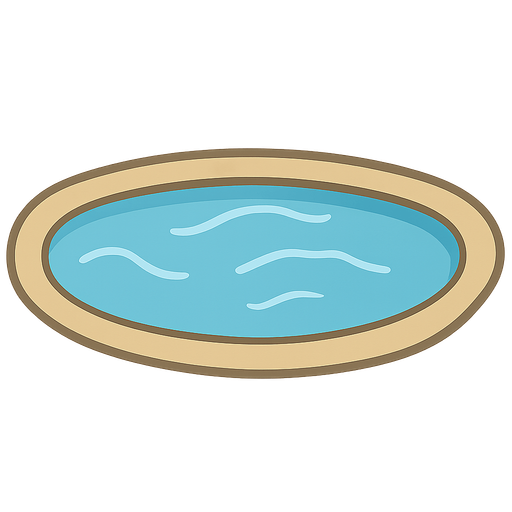a pool. No background. Transparent background. Blank background. No shadows. 2d. In-Game asset. flat