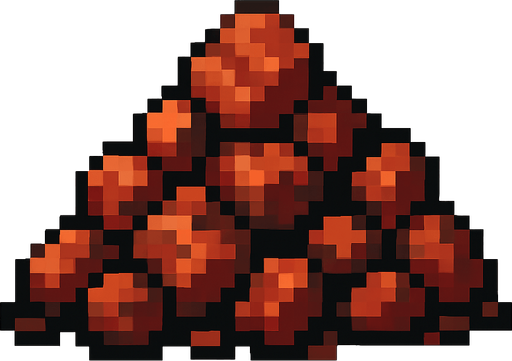Iron ore pixart.
In-Game asset.  2d.  High contrast.  No shadows