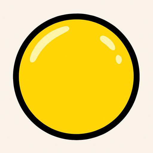 Yellow ball.
In-Game asset.  2d.  High contrast.  No shadows