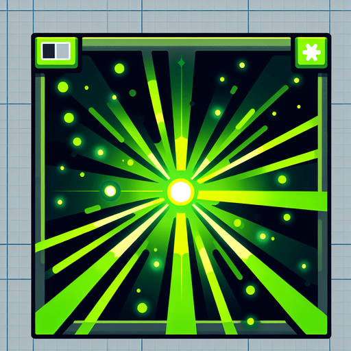 green cartoon laser.
Single Game Texture. In-Game asset. 2d. Blank background. High contrast. No shadows.
