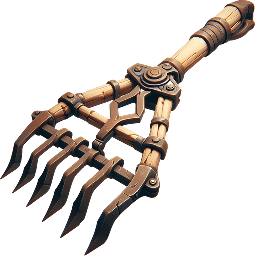 Harvesting tool.
Single Game Texture.  In-Game asset.  2d.  Blank background.  High contrast.  No shadows