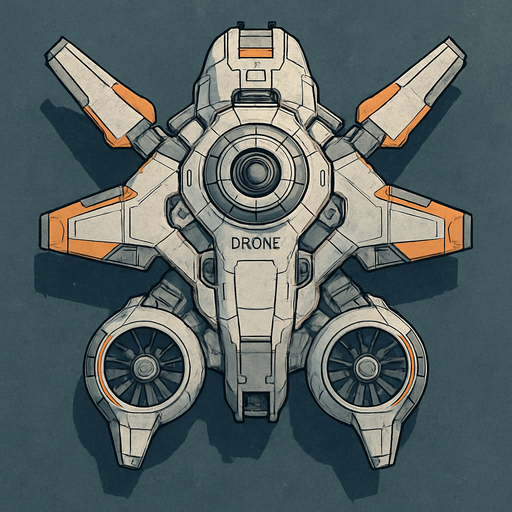 Drone spaceship top view.