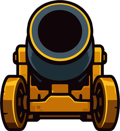 cañon gigante desde frete.
In-Game asset.  2d.  High contrast.  No shadows