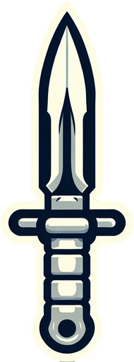 artoon knife pointing up. Symmetrical. Vertical.
Single Game Texture. In-Game asset. 2d. Blank background. High contrast. No shadows..
Single Game Texture.  In-Game asset.  2d.  Blank background.  High contrast.  No shadows