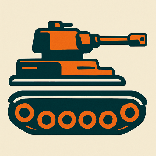 düz tank tekerlekleri olan iki parçalı tank.
In-Game asset.  2d.  High contrast.  No shadows