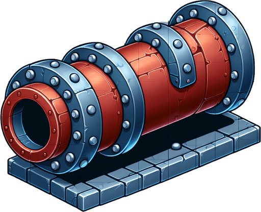 Pipe.
Single Game Texture. In-Game asset. 2d. Blank background. High contrast. No shadows.