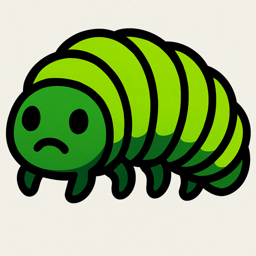 larvae bug.
In-Game asset.  2d.  High contrast.  No shadows