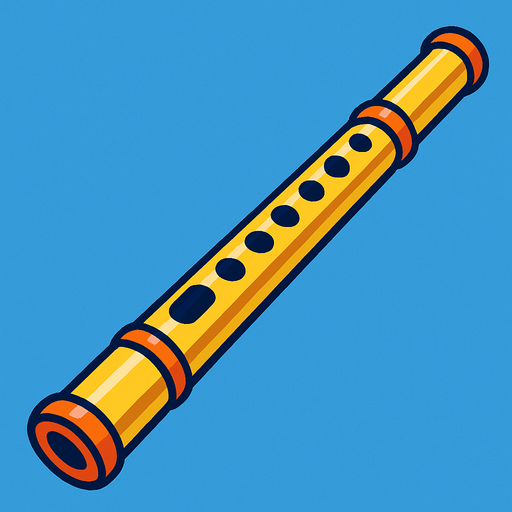 flute.
In-Game asset. 3d.  High contrast.  No shadows