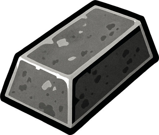 iron ingot.
In-Game asset.  2d.  High contrast.  No shadows