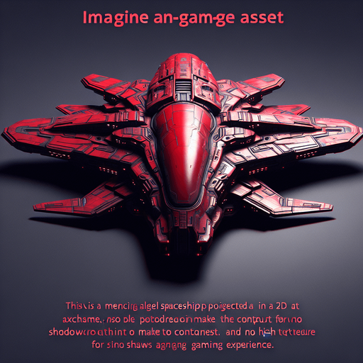 Evil alien spaceship red.
Single Game Texture.  In-Game asset.  2d.  Blank background.  High contrast.  No shadows