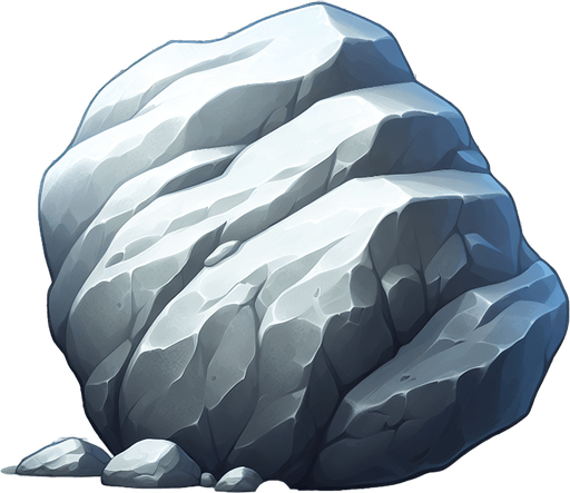 mountain boulder.
Single Game Texture.  In-Game asset.  2d.  Blank background.  High contrast.  No shadows