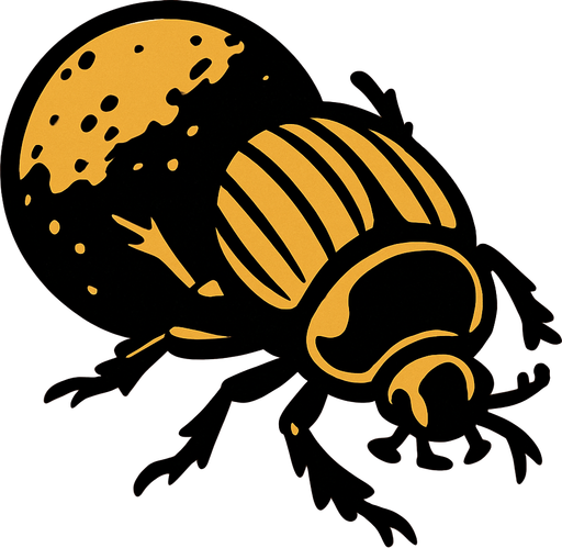 Dung beetle.
In-Game asset.  2d.  High contrast.  No shadows