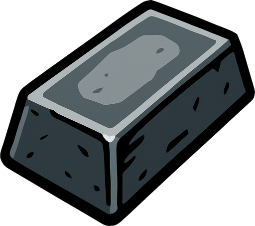 iron ingot.
In-Game asset.  2d.  High contrast.  No shadows