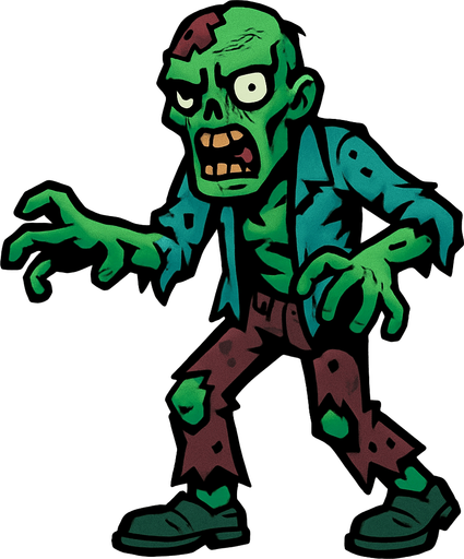 zombie.
In-Game asset.  2d.  High contrast.  No shadows