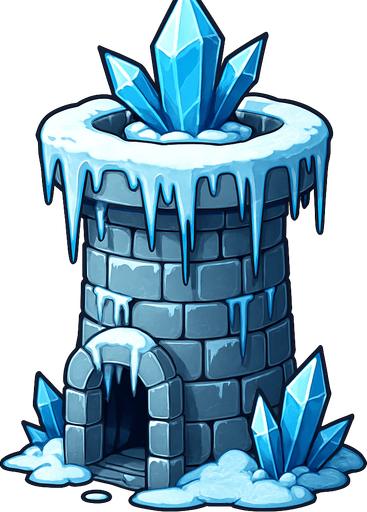 freezing tower realistic.
In-Game asset.  2d.  High contrast.  No shadows