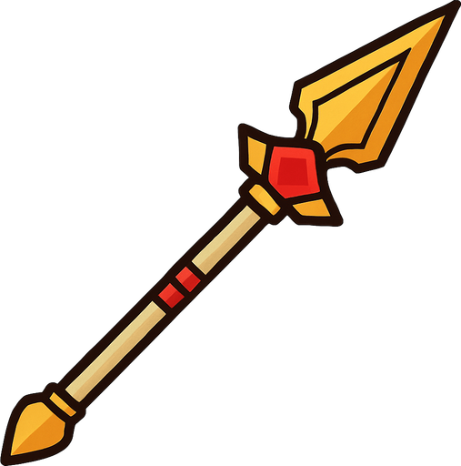 Una lanza para el guerrero.
In-Game asset.  2d.  High contrast.  No shadows