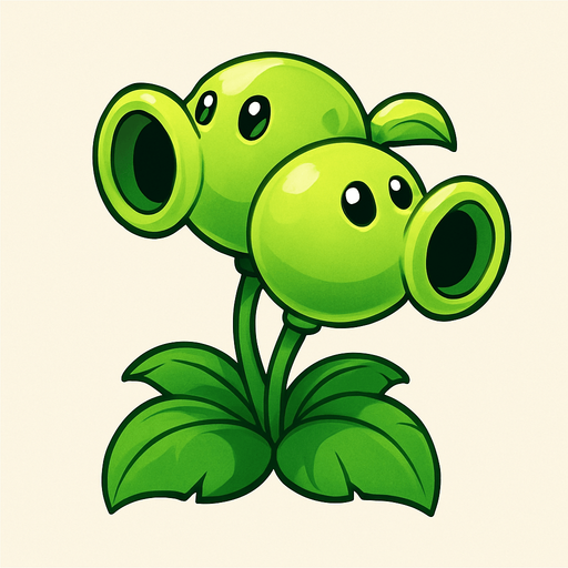 doublepeashooter del juego plantas vs zombies fusion.
In-Game asset.  No shadows