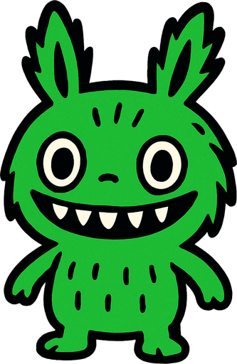 Labubu green.
In-Game asset.  2d.  High contrast.  No shadows
