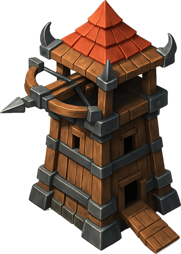 Saldırı kulesi, Gerçekçi, kuş bakışı görünüm, yazısız..
In-Game asset.  High contrast.  No shadows, 3d olsun.