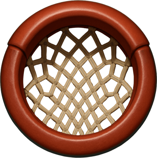 3D Billiard circle pocket web from top.
In-Game asset.  High contrast.  No shadows. 3D