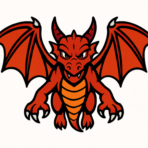 fronf view flying  image dragon with 3 
In-Game asset.  2d.  High contrast.  No shadows