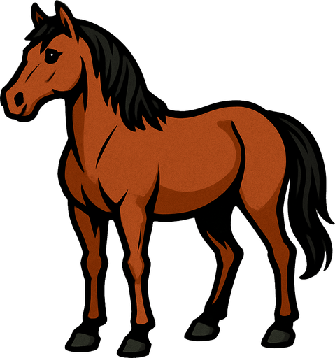 Horse.
In-Game asset.  2d.  High contrast.  No shadows