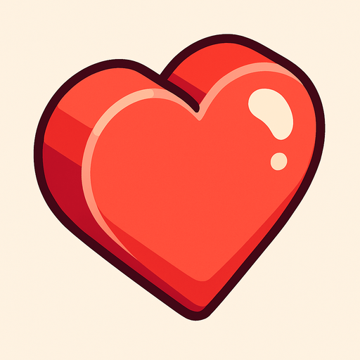a delicious looking isometric heart icon drawn as a 2D illustration for a cute mobile game.
In-Game asset.  2d.  High contrast.  No shadows.
In-Game asset.  2d.  High contrast.  No shadows